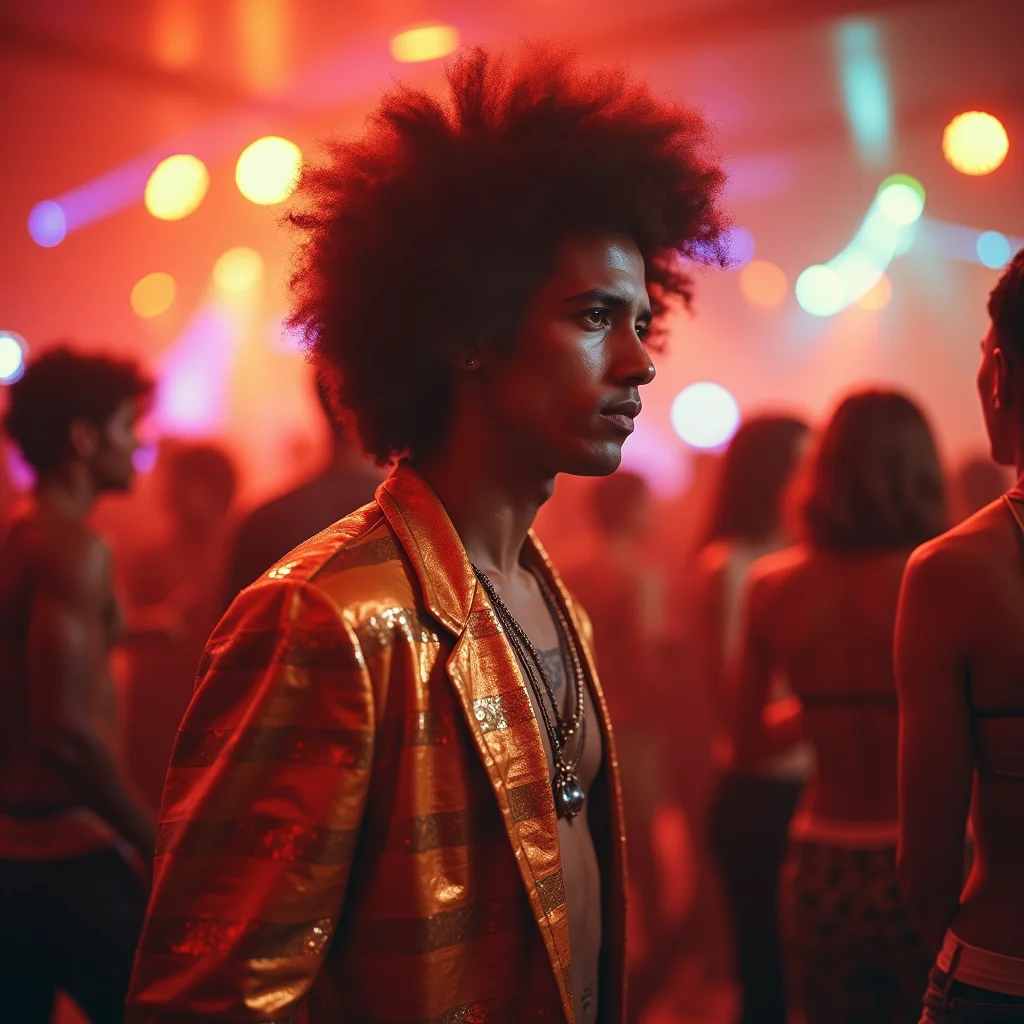 A vintage disco 1970s portrait